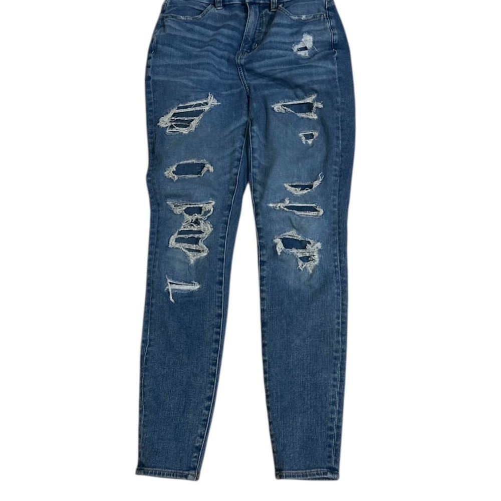 American Eagle Outfitters curvy hi-rise Distressed jeggings size 0 - Picture 3 of 5